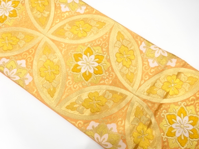 花七宝模様織出し袋帯